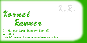 kornel rammer business card