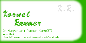 kornel rammer business card